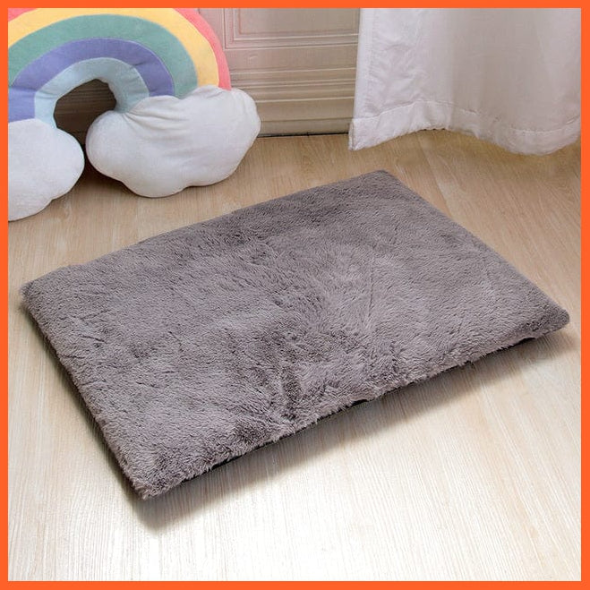whatagift.com.au pet bed Gray / M Dog Cat Bed Mat Warm Soft Fleece Puppy Sleeping Cushion Nest Mattress Sofa Beds