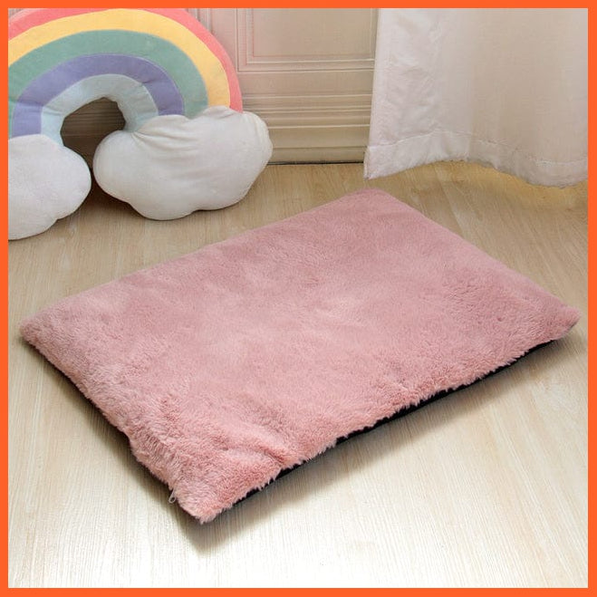 whatagift.com.au pet bed Pink / M Dog Cat Bed Mat Warm Soft Fleece Puppy Sleeping Cushion Nest Mattress Sofa Beds
