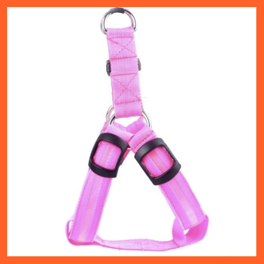 whatagift.com.au Pet Collars & Harnesses Pink / M Led Light Up Harness Leash For Dogs | Leash And Collar For Dogs