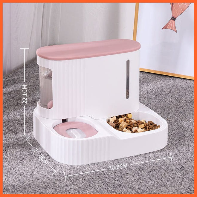 whatagift.com.au Pet Food Storage 2021-3L-pink / China Pet Dog Cat Dual-Use Feeder Bowl | Automatic Food Drinking Fountain 3L Capacity