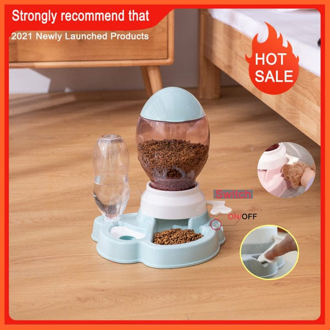 whatagift.com.au Pet Food Storage blue-2021 / China Pet Dog Cat Automatic Feeder Bowl 2.2L Drinking Water Kitten Feeding Bowls