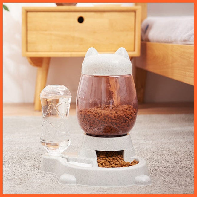 whatagift.com.au Pet Food Storage gray / China Pet Dog Cat Automatic Feeder Bowl 2.2L Drinking Water Kitten Feeding Bowls