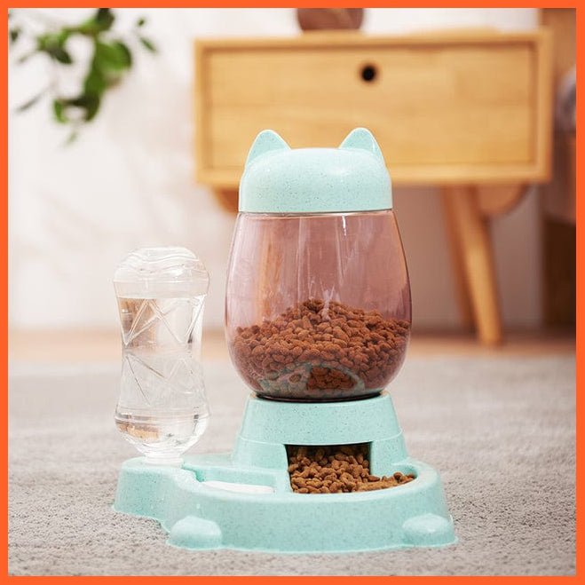 whatagift.com.au Pet Food Storage Light Green / China Pet Dog Cat Automatic Feeder Bowl 2.2L Drinking Water Kitten Feeding Bowls
