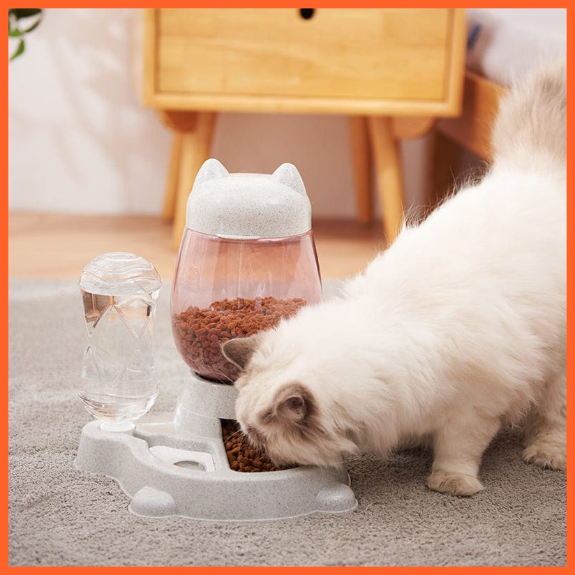 whatagift.com.au Pet Food Storage Pet Dog Cat Automatic Feeder Bowl 2.2L Drinking Water Kitten Feeding Bowls