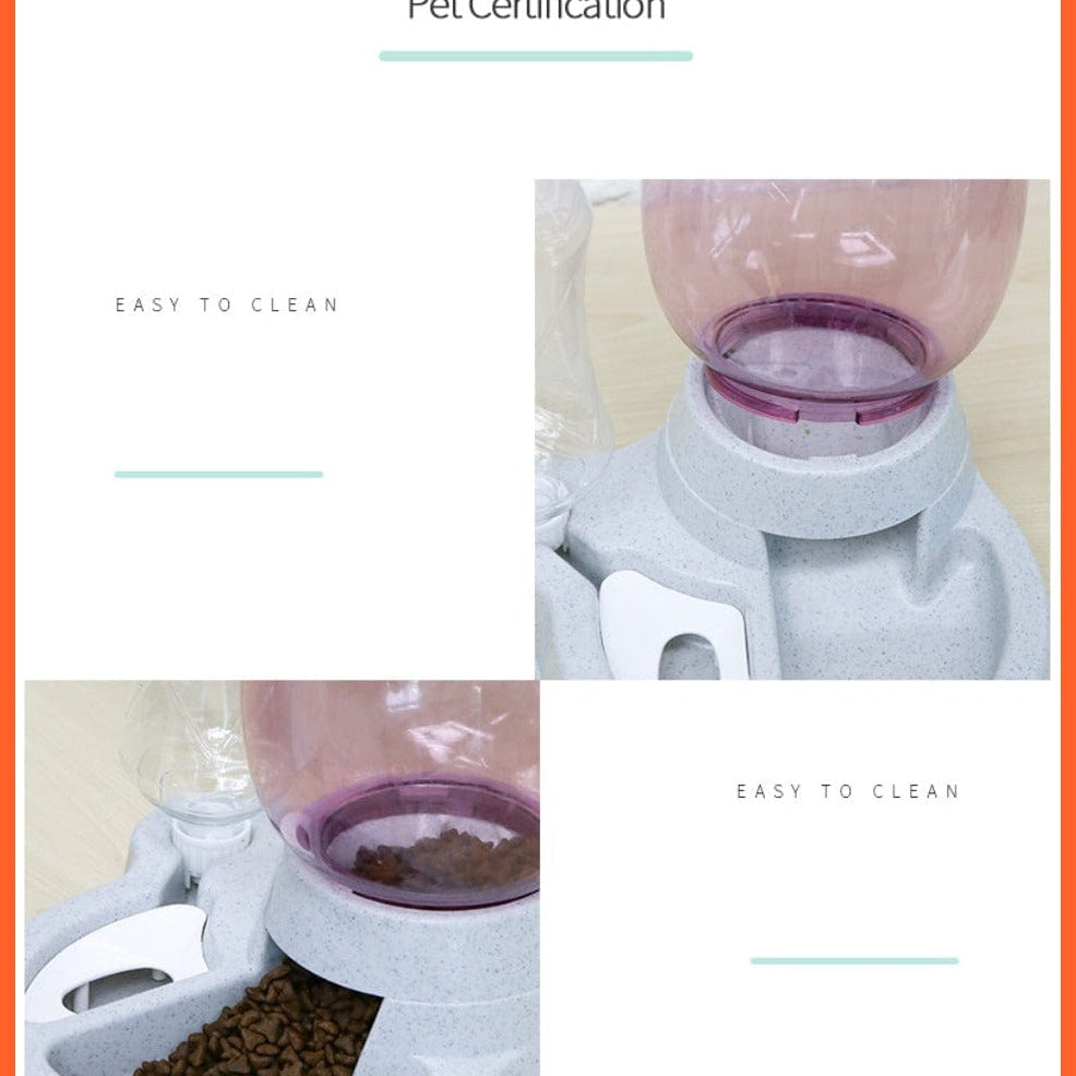 whatagift.com.au Pet Food Storage Pet Dog Cat Automatic Feeder Bowl 2.2L Drinking Water Kitten Feeding Bowls