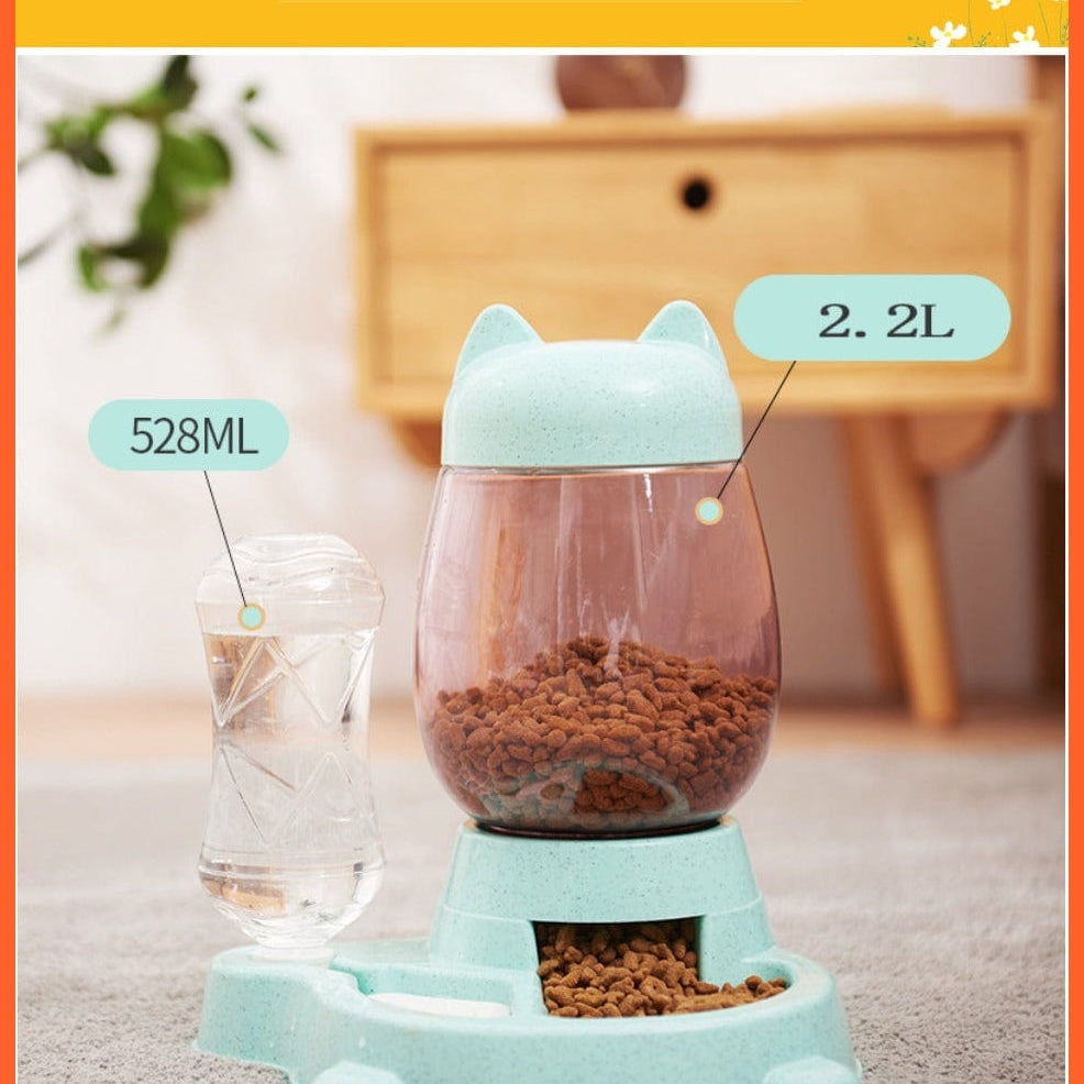 whatagift.com.au Pet Food Storage Pet Dog Cat Automatic Feeder Bowl 2.2L Drinking Water Kitten Feeding Bowls