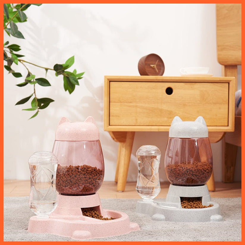 whatagift.com.au Pet Food Storage Pet Dog Cat Automatic Feeder Bowl 2.2L Drinking Water Kitten Feeding Bowls