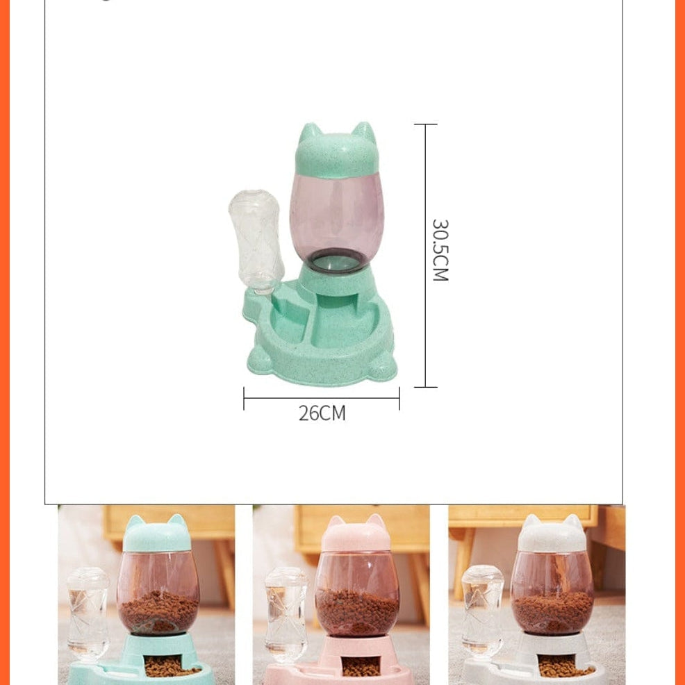 whatagift.com.au Pet Food Storage Pet Dog Cat Automatic Feeder Bowl 2.2L Drinking Water Kitten Feeding Bowls