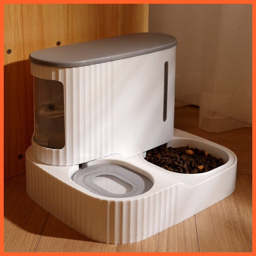 whatagift.com.au Pet Food Storage Pet Dog Cat Dual-Use Feeder Bowl | Automatic Food Drinking Fountain 3L Capacity