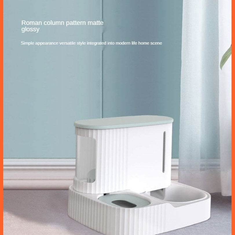whatagift.com.au Pet Food Storage Pet Dog Cat Dual-Use Feeder Bowl | Automatic Food Drinking Fountain 3L Capacity