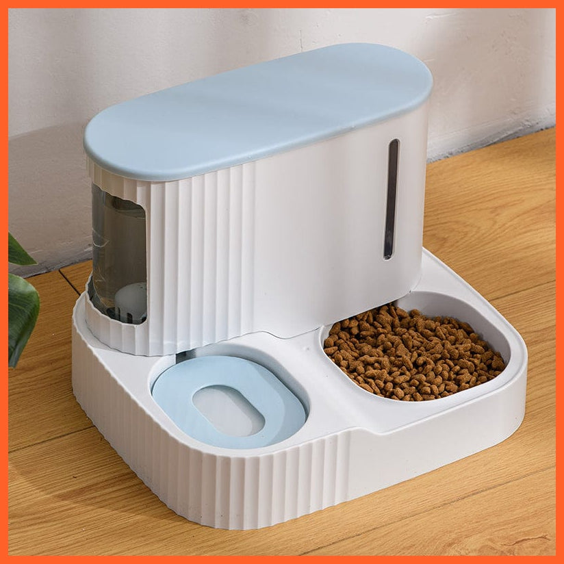 whatagift.com.au Pet Food Storage Pet Dog Cat Dual-Use Feeder Bowl | Automatic Food Drinking Fountain 3L Capacity