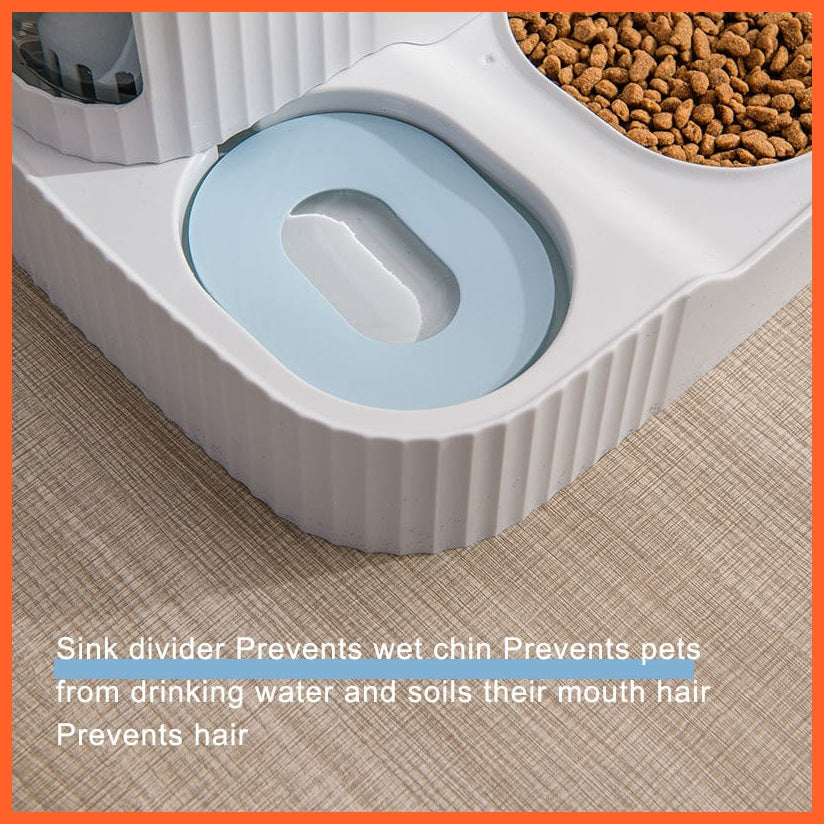 whatagift.com.au Pet Food Storage Pet Dog Cat Dual-Use Feeder Bowl | Automatic Food Drinking Fountain 3L Capacity