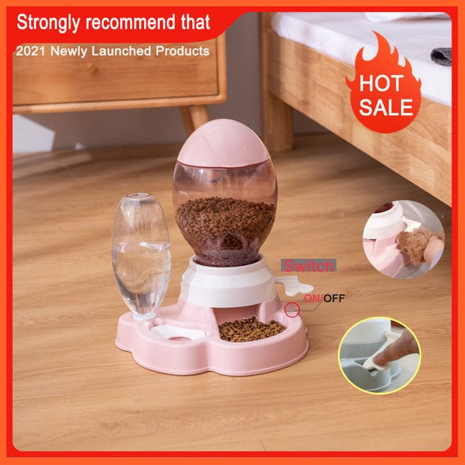 whatagift.com.au Pet Food Storage Pink-2021 / China Pet Dog Cat Automatic Feeder Bowl 2.2L Drinking Water Kitten Feeding Bowls