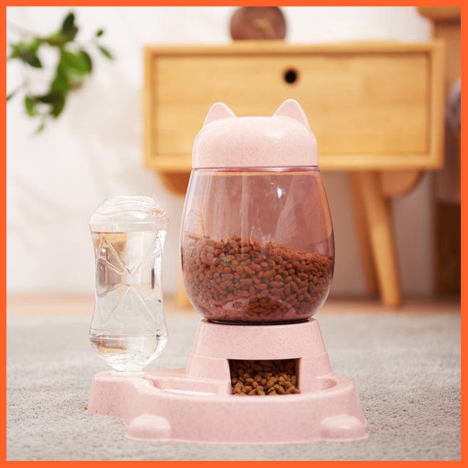 whatagift.com.au Pet Food Storage Pink / China Pet Dog Cat Automatic Feeder Bowl 2.2L Drinking Water Kitten Feeding Bowls