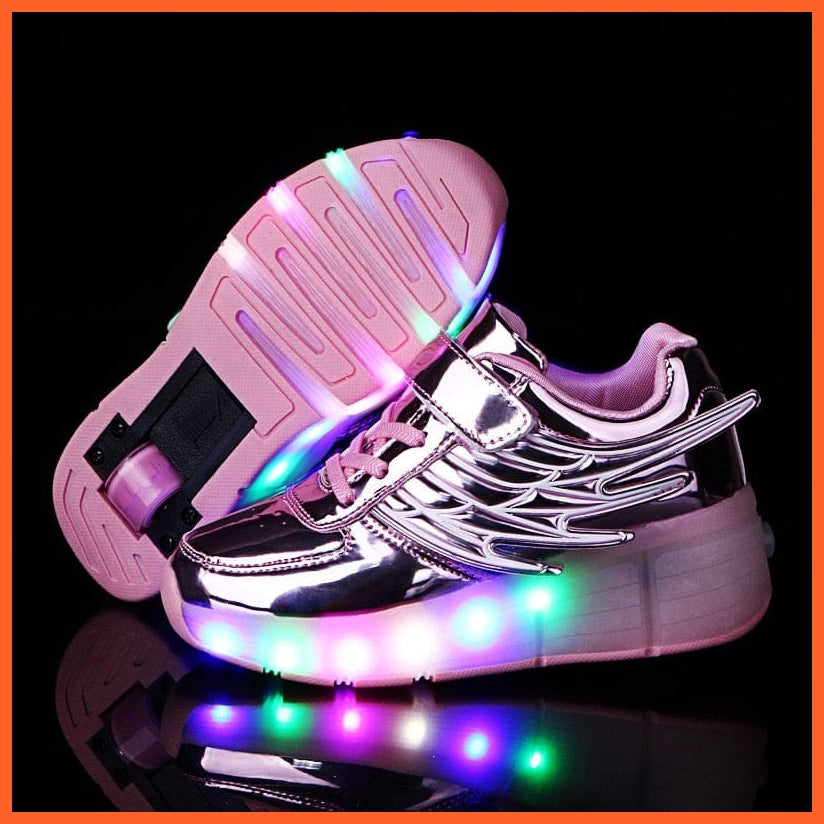 whatagift.com.au Pink / 1 New Pink Black LED Light Roller Skate Shoes For Children | Kids Sneakers With One wheels