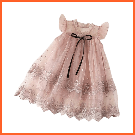 whatagift.com.au pink 2-1 / 3 T ( 100 CM ) Girls Lace Dress New Floral Kids Dresses