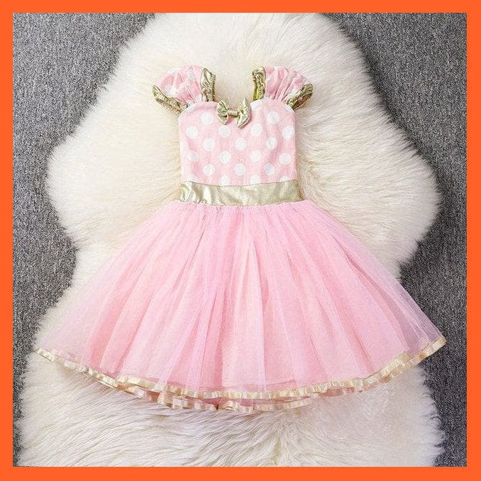 whatagift.com.au Pink 2 / 6M Cosplay Cartoon Costume Short Sleeve Polka Dot Princess Dress