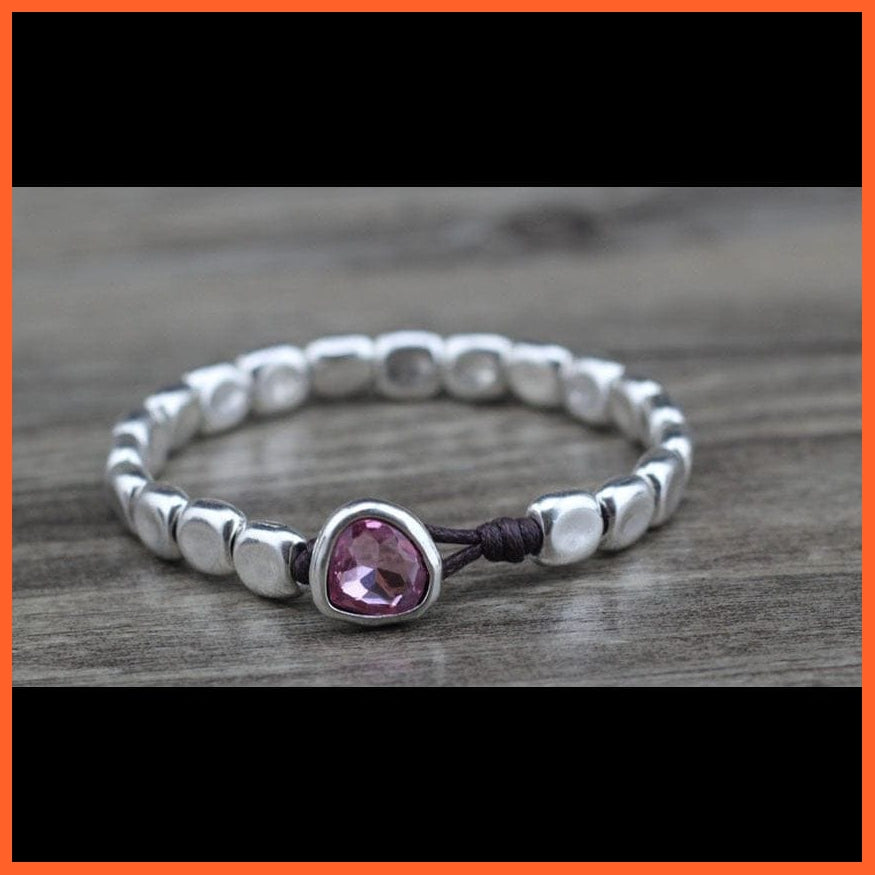 whatagift.com.au Pink / 20cm (1cm mistake) Designer Handmade DIY Wrap Rope Beads Pink Blue Crystal Bracelet For Women | Best Gift For Women On Valentine