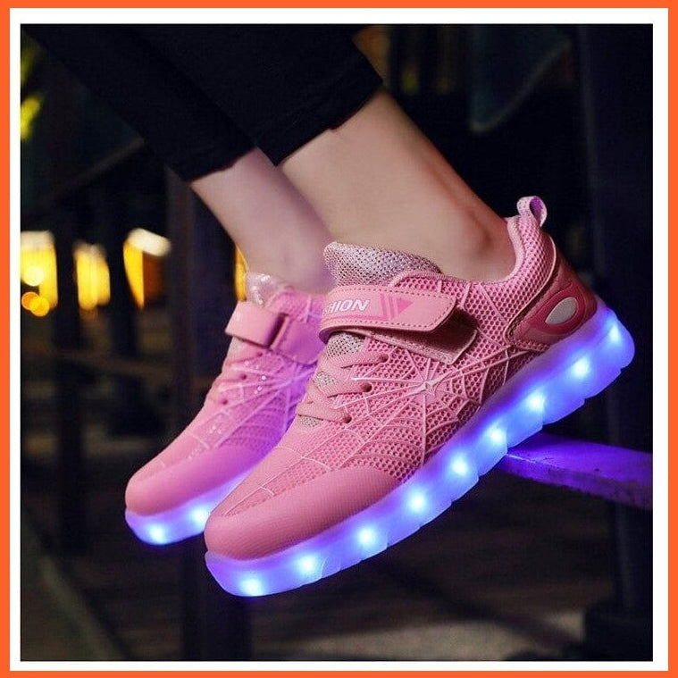 whatagift.com.au Pink / 26 Kids Led Usb Recharge Glowing Shoes For Children