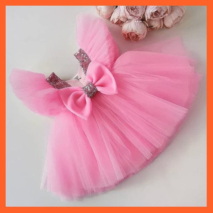 whatagift.com.au Pink / 3T Sequin Lace Dress Party Tutu Fluffy Gown For Girls