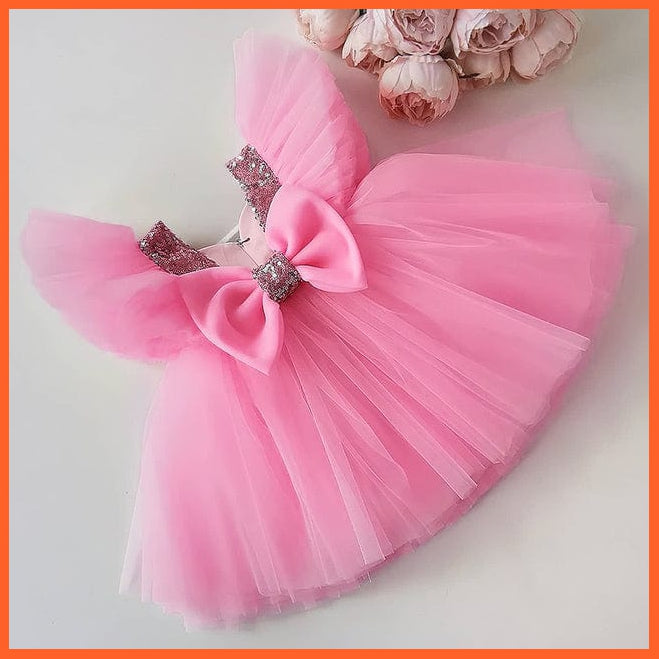 whatagift.com.au Pink / 5T Sequin Lace Dress Party Tutu Fluffy Gown for Girls