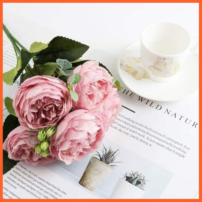 Artificial Silk Peony Flower Bouquet | whatagift.com.au.