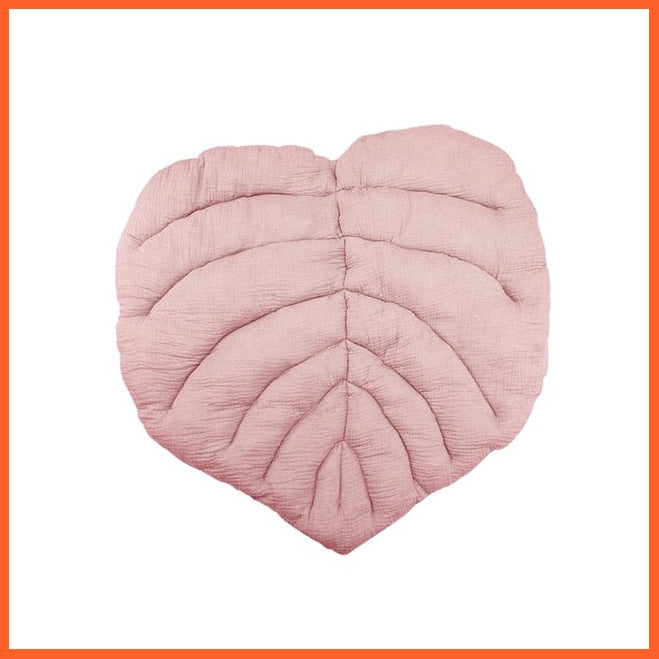 whatagift.com.au Pink Baby Play Mat Leaf Shape Cotton Leaves Blanket Soft Rugs