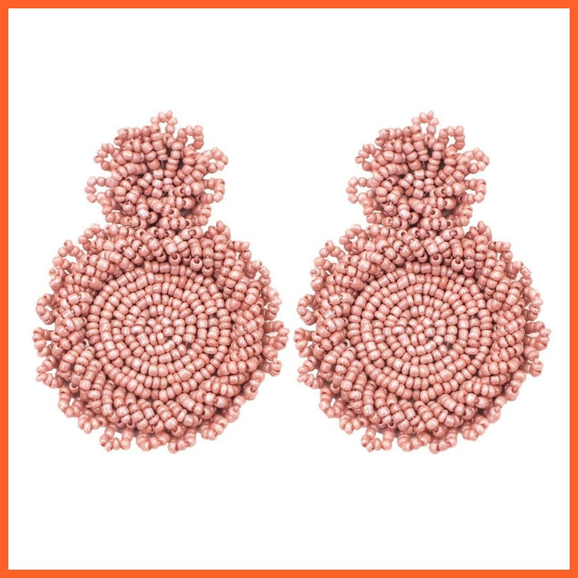 whatagift.com.au Pink Earrings Bohemian Handmade Beads Drop Earrings For Women