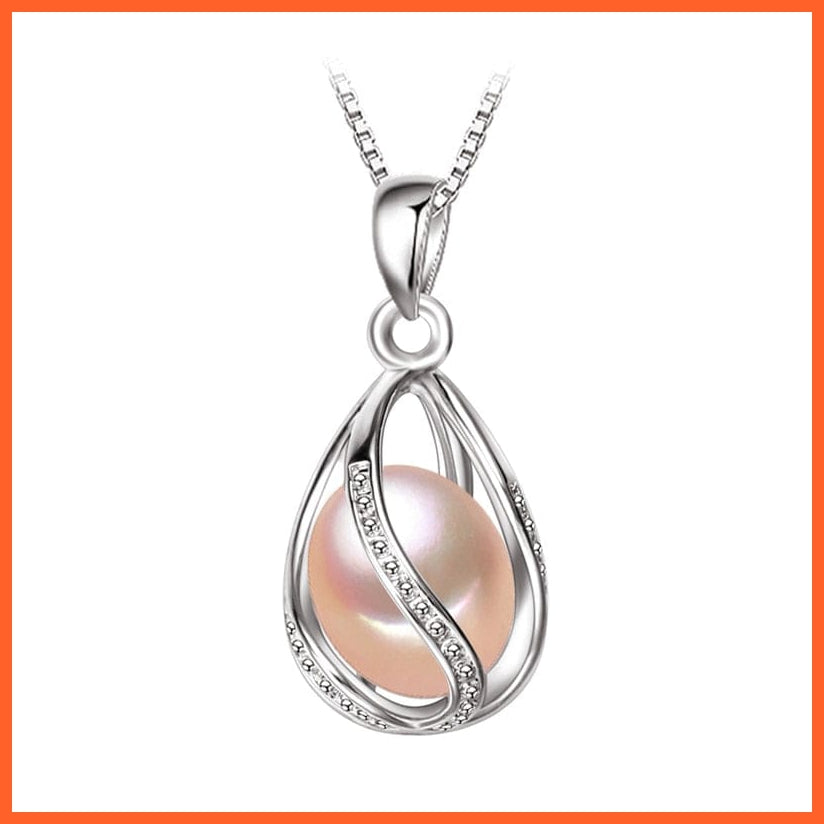 whatagift.com.au Pink Natural Freshwater Pearl Pendant Cage Necklace