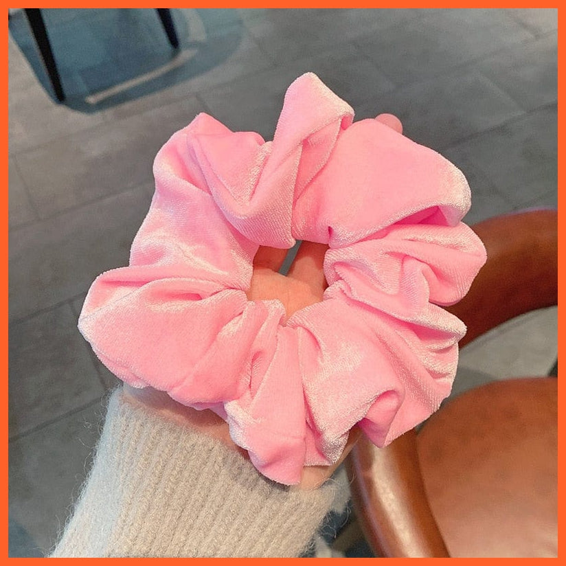 whatagift.com.au Pink Oversized Velvet Hair Scrunchies for Women | Hair tie Accessories