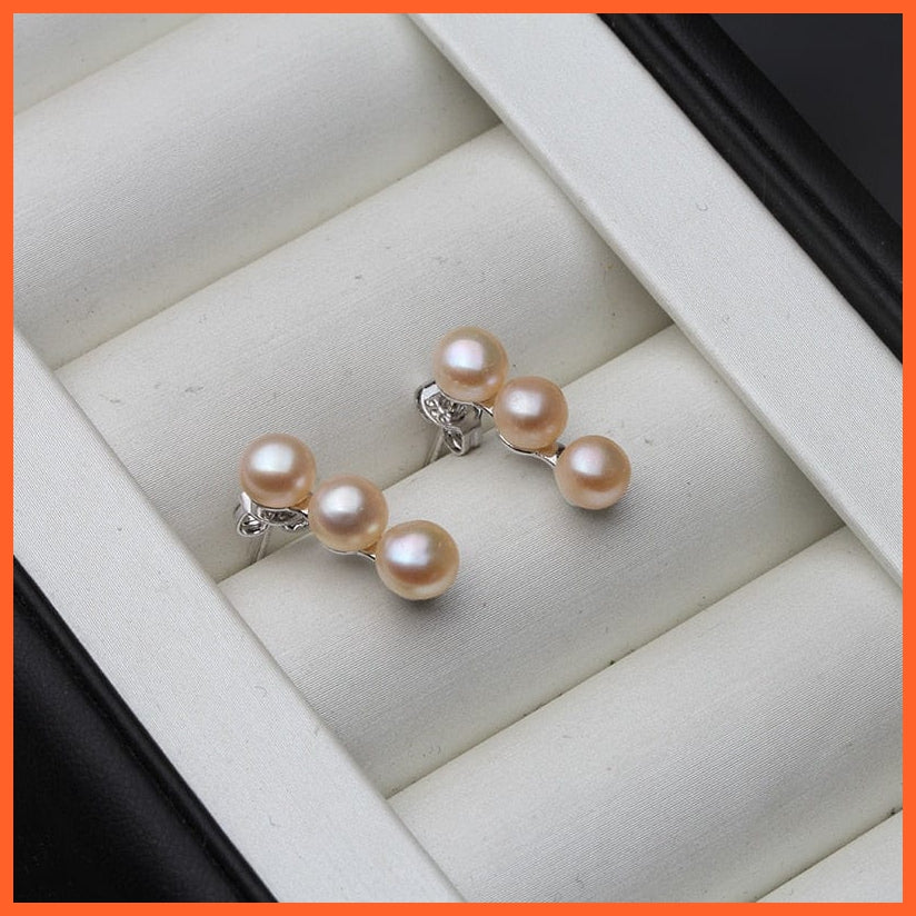 whatagift.com.au pink pearl earring 925 Sterling Silver Fine Natural Pearl Jewelry | Stud Pearl Earrings For Women