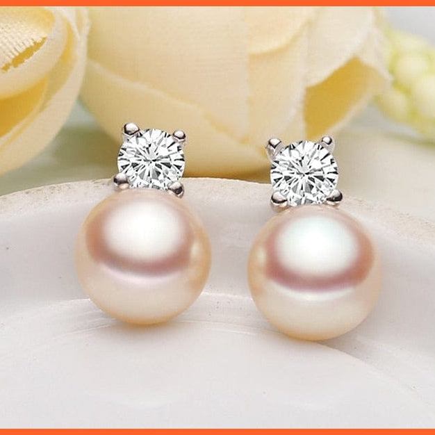 whatagift.com.au pink pearl earring Genuine Natural Freshwater Pearl Earrings for Women