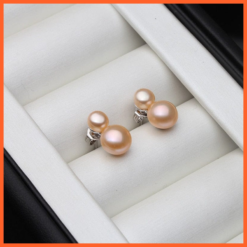 whatagift.com.au pink pearl earring Silver Earrings With White Black Pearls