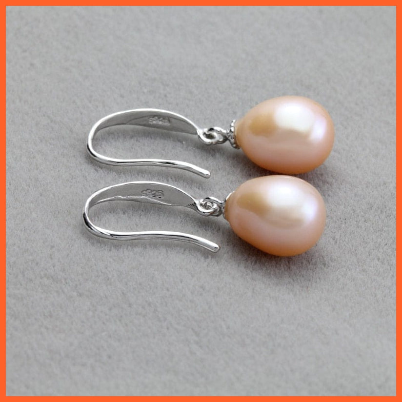 whatagift.com.au pink pearl earring Silver White Freshwater Pearl Drop Earring