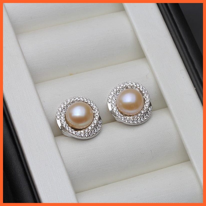 whatagift.com.au pink pearl earring White Black 925 Sterling Silver Natural Freshwater Drop Pearl Earrings