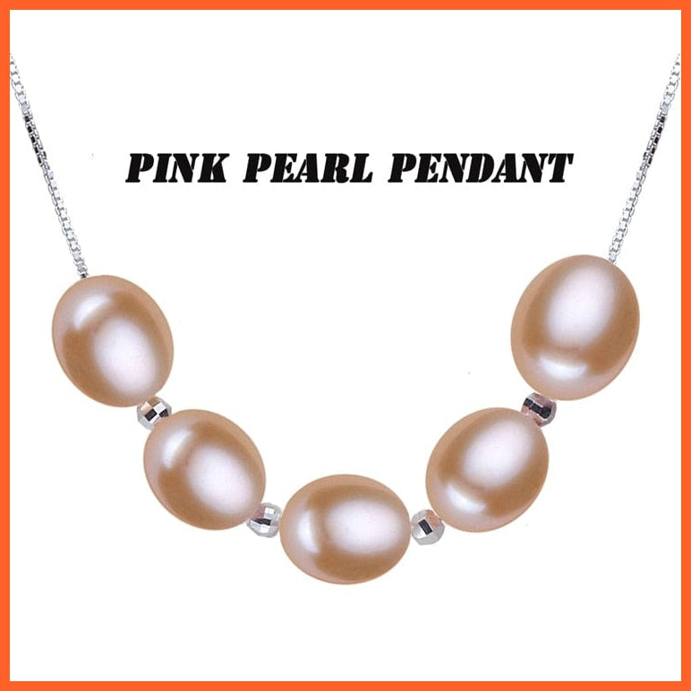 whatagift.com.au pink pearl necklace Beautiful Genuine 925 Sterling Silver Colorful Natural Pearl Necklace For Women