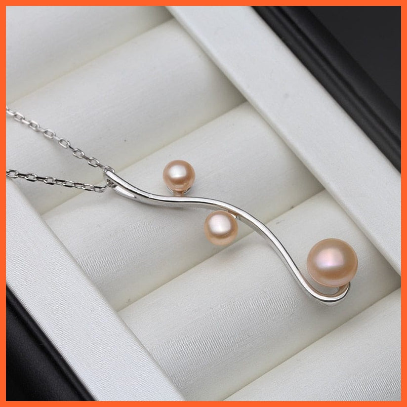 whatagift.com.au pink pearl pendant Natural Freshwater 925 Silver Pearl Pendant For Women