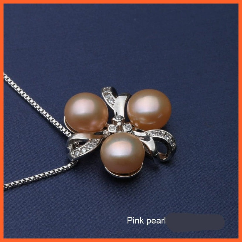 whatagift.com.au pink pearl pendant Silver Pendant With Natural Freshwater Pearl for Women