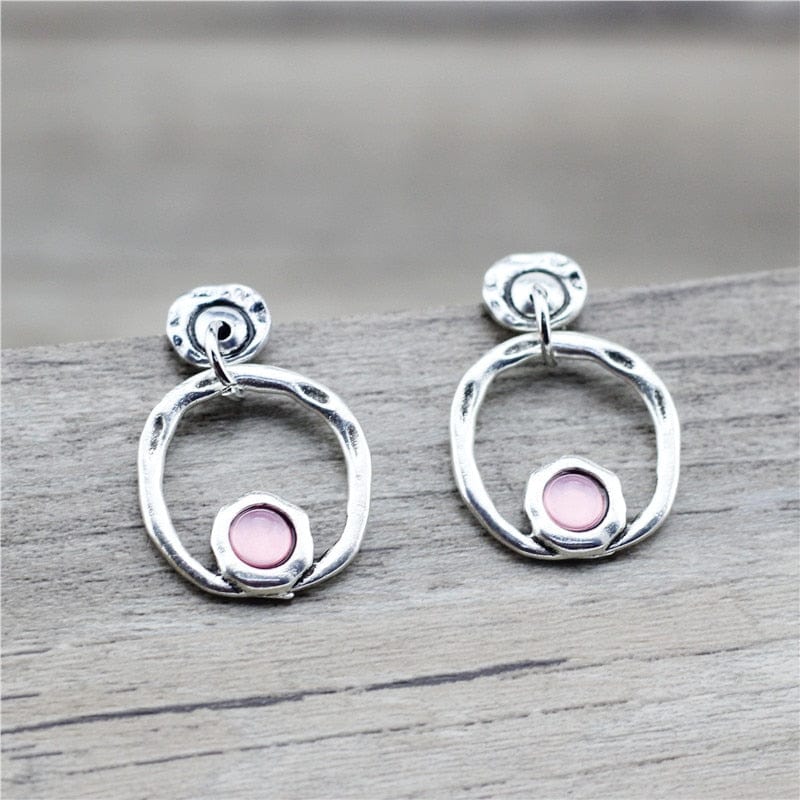 whatagift.com.au Pink Retro Candy Color Round Shape Women Charms Earrings