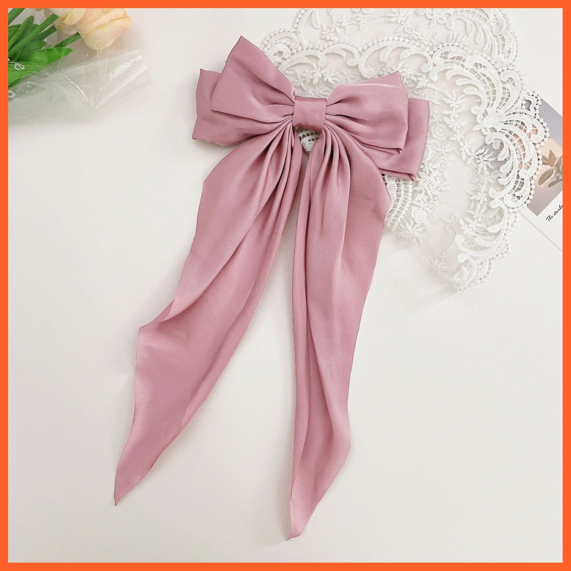 whatagift.com.au Pink Women Large Bow Hairpin | Summer Chiffon Big Bowknot Clip | Hair Accessories