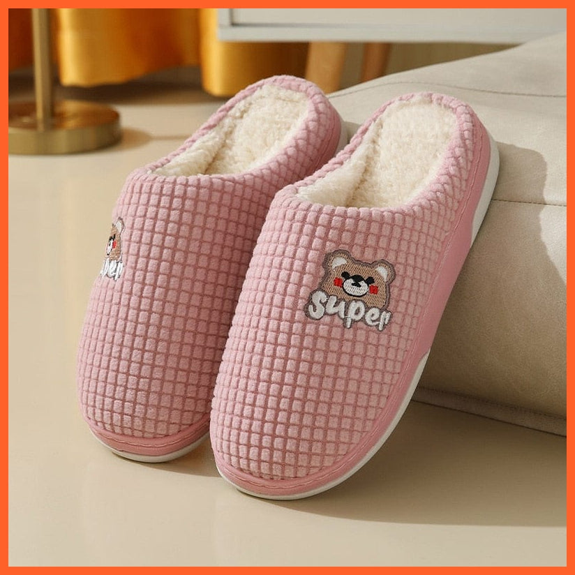 whatagift.com.au pink yumili / 6-6.5(CN36-37) New Autumn Winter Women Men Bottom Soft insole Slippers | Warm Non-slip Slides Comfortable Footwear