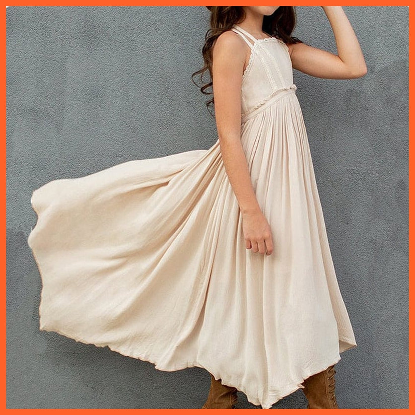 whatagift.com.au Plus Size Summer Cotton Slip Dress for Girls | Princess Long Dresses Vestidos