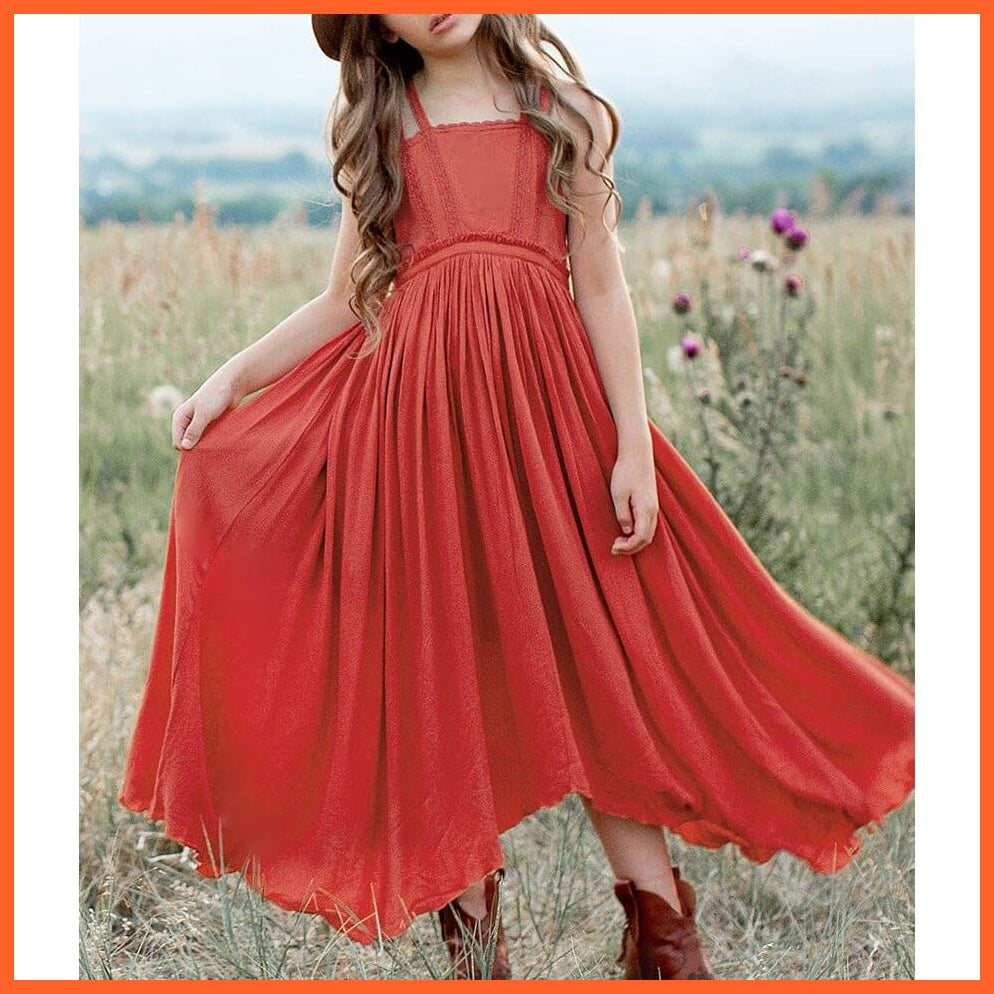 whatagift.com.au Plus Size Summer Cotton Slip Dress for Girls | Princess Long Dresses Vestidos
