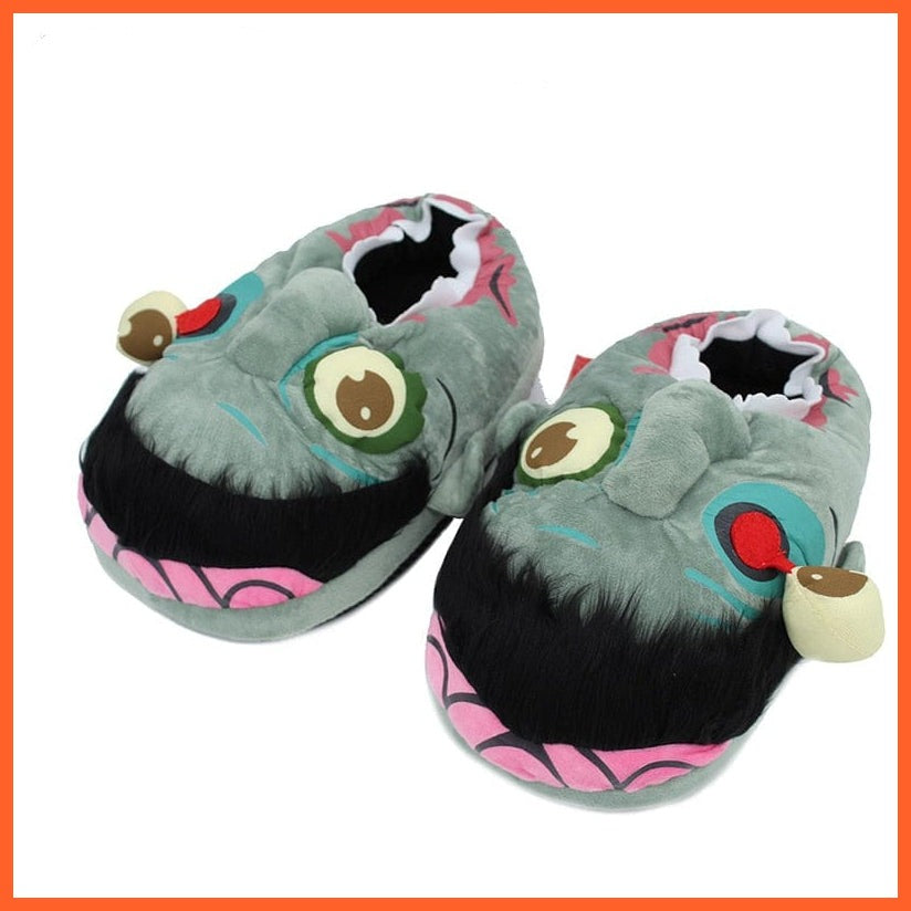 whatagift.com.au Plush Ravenous Zombie Warm Slippers |  Funny Home Cartoon Winter Slippers