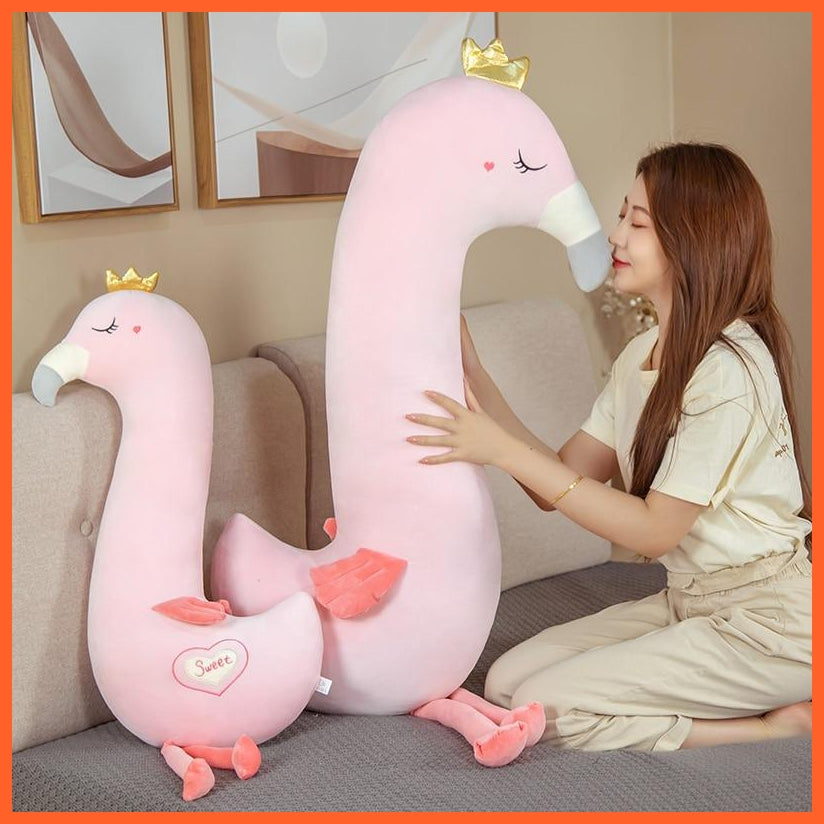 90/130Cm Cute Cartoon Flamingo Plush Toys | Stuffed Large Soft Animals Sleep Pillow Bird | For Girls Kids | whatagift.com.au.