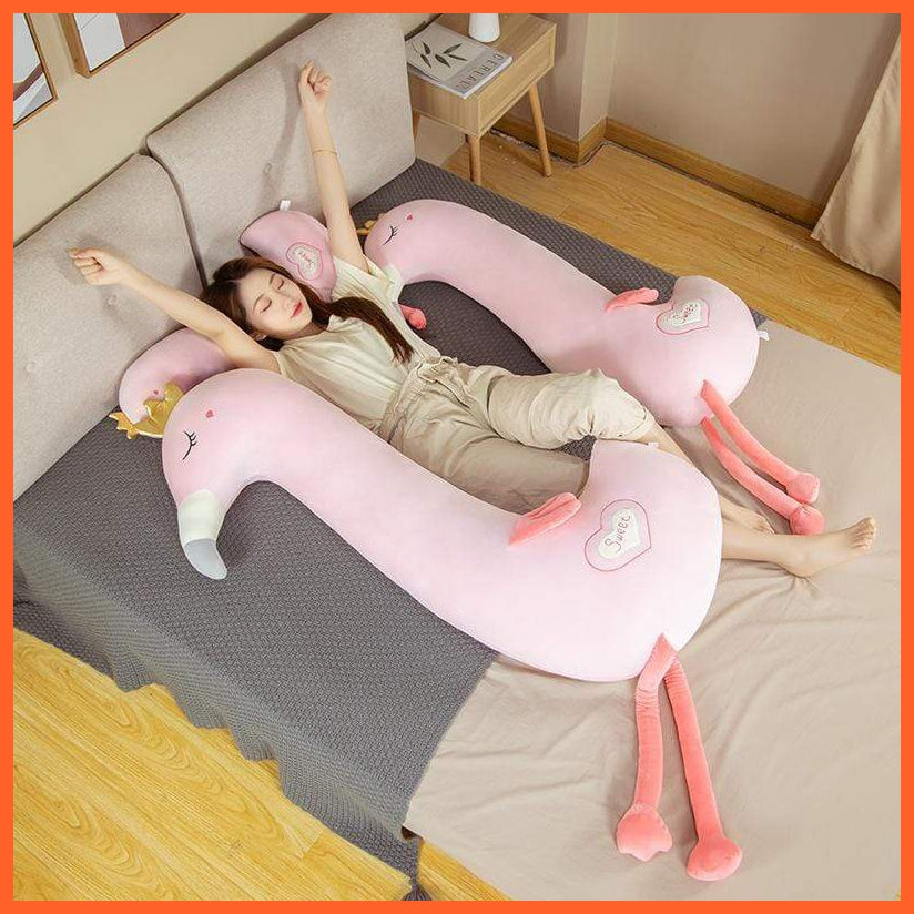 90/130Cm Cute Cartoon Flamingo Plush Toys | Stuffed Large Soft Animals Sleep Pillow Bird | For Girls Kids | whatagift.com.au.