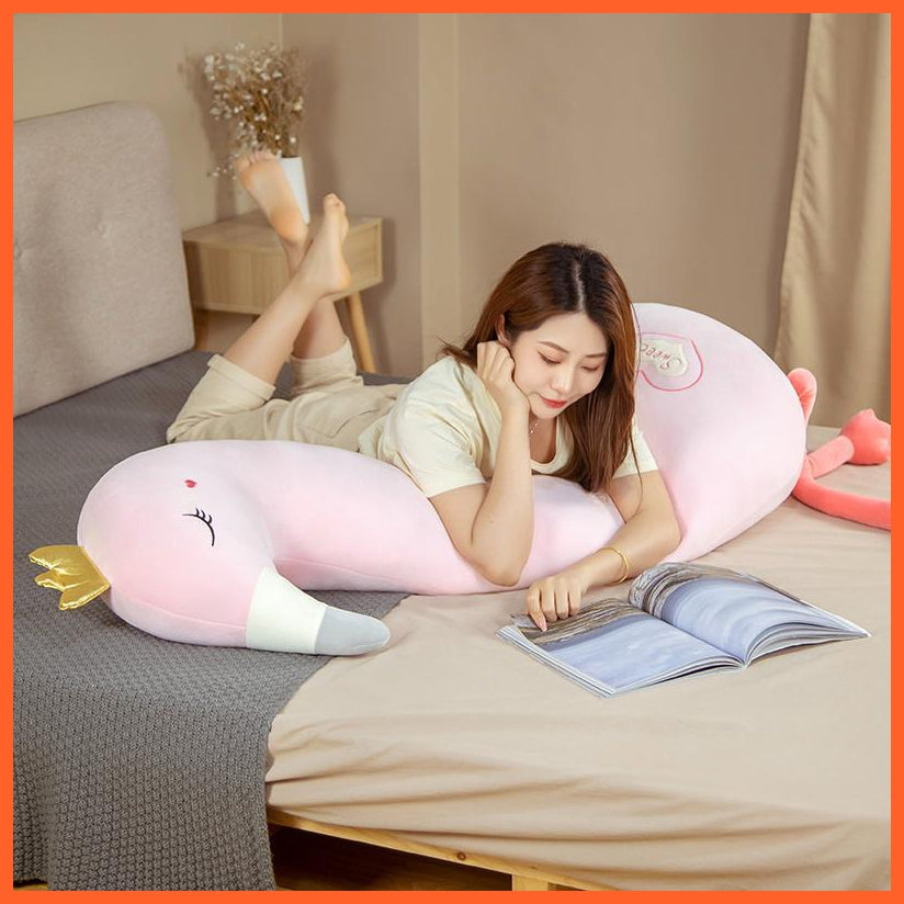 90/130Cm Cute Cartoon Flamingo Plush Toys | Stuffed Large Soft Animals Sleep Pillow Bird | For Girls Kids | whatagift.com.au.