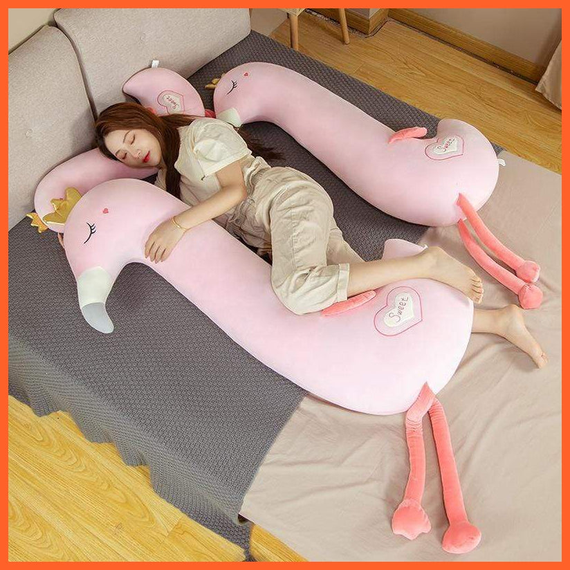 90/130Cm Cute Cartoon Flamingo Plush Toys | Stuffed Large Soft Animals Sleep Pillow Bird | For Girls Kids | whatagift.com.au.