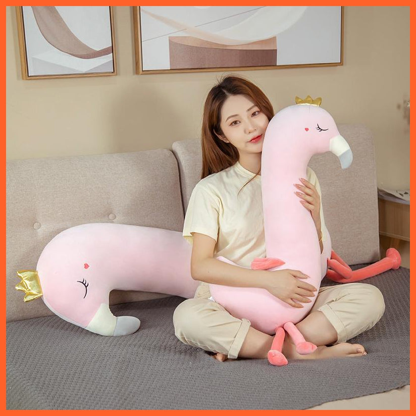 90/130Cm Cute Cartoon Flamingo Plush Toys | Stuffed Large Soft Animals Sleep Pillow Bird | For Girls Kids | whatagift.com.au.