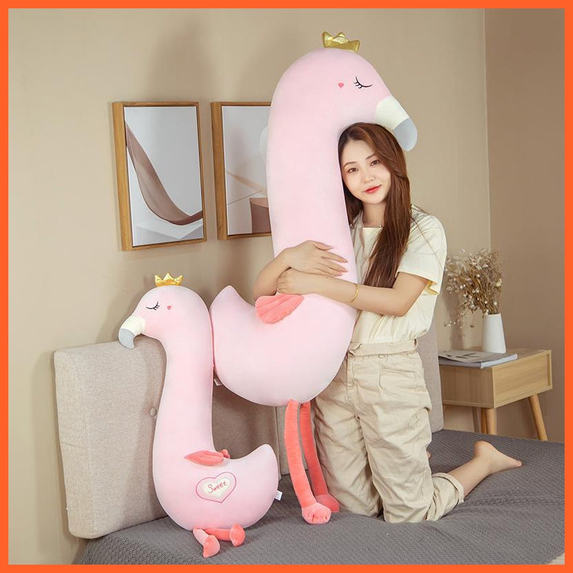 90/130Cm Cute Cartoon Flamingo Plush Toys | Stuffed Large Soft Animals Sleep Pillow Bird | For Girls Kids | whatagift.com.au.